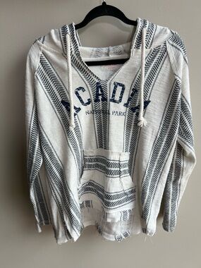 Acadia National Park Striped Hooded Baja Pullover